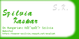szilvia kaspar business card